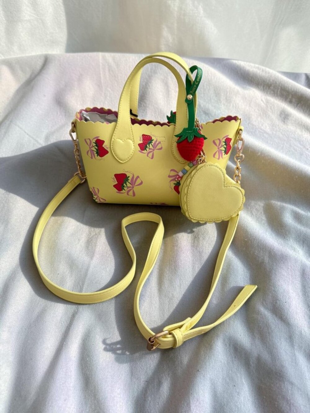 JUICY COUTURE Yellow Mini Strawberry Crossbody Bag NEW NWT